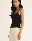 Black Jaidynn Rib Tank