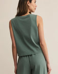Hunter Green Sloane V Neck Top