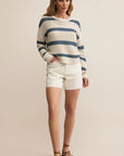 Slate Blue Indigo Broadbeach Striped Sweater