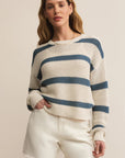 Slate Blue Indigo Broadbeach Striped Sweater