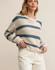 Slate Blue Indigo Broadbeach Striped Sweater