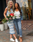 Ivory & Blue Ashlen Mid Skirt