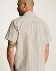 Khaki Space Dye Stripe Riviera Cabana Shirt One Fit
