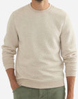 Dark Oat Heather Corbet Quilted Crewneck