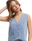 Denim Button Up  Tressa Vest