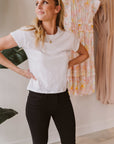 White Modern Slub Tee